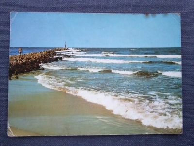 BAŁTYK plaża brzeg morza Jastrzębia Góra 1974 r.
