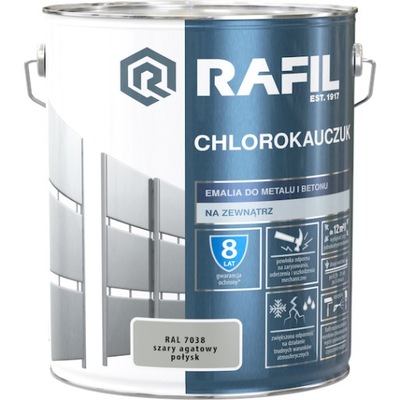 Rafil Chlorokauczuk 10L Szary RAL7038 Emalia