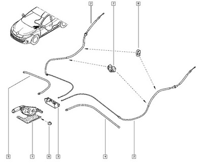 ELEMENTO-GUÍA CABLES DE FRENADO RENAULT MEGANE 3 RENAULT CON 365370006R PROTECCIÓN  