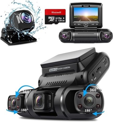 Kamera samochodowa Rhorawill z 4 obiektywami FHD 4 x 1080P z GPS