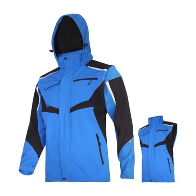 LAHTI PRO КУРТКА РАБОЧАЯ SOFTSHELL BLUE Z KAPTUREM ODPINANE RĘKAWY L4093005