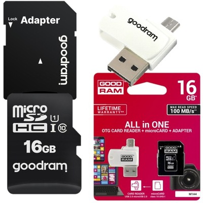 GOODRAM 16GB microSDHC c10 UHS-I adapter czytnik