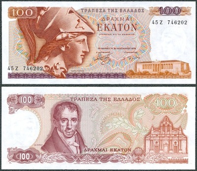 Grecja - 100 drachm 1978 * P200b * UNC * Atena