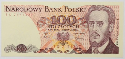 Banknot 100 zł 1986 rok - Seria SS