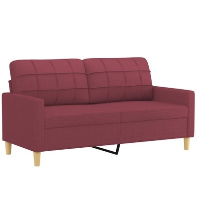 Sofa 2-osobowa, winna czerwień, 140 cm, tapicerow