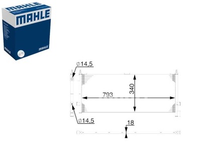 КОНДЕНСАТОР КОНДИЦИОНЕРА 793X340X18 VOLVO FH FH12 FH16 FH16 II 08.93- фото