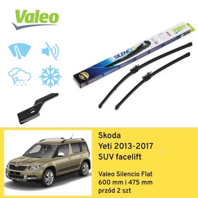 ESCOBILLAS PARTE DELANTERA PARA SKODA YETI SUV RESTYLING (2013-2017) VALEO  