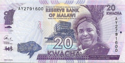 Banknot 20 Kwacha 2015 - UNC