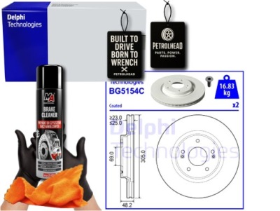 Гальмівні диски гальмівні 2szt. hyundai sonata delphi #petrolhead pro+ kit2 фото №1