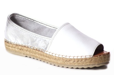 ESPADRYLE VENEZIA 0937634 WHIT-SIL BIAŁE SREBRNE