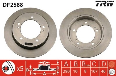 ДИСК ТОРМОЗНОЙ SUZUKI ПЕРЕД JIMNY/SAMURAI/VITARA 0,7-1,6 16V 88- DF2588