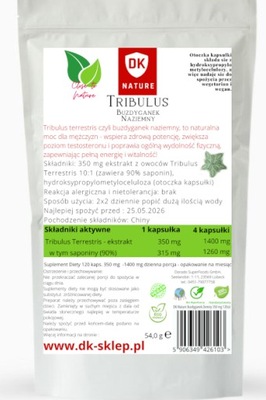 Buzdyganek Ziemny (Tribulus Terrestris) 120 kaps. 350 mg