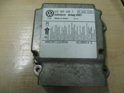 AUDI A3 8P SKODA OCTAVIA II GOLF VI MÓDULO SENSOR BOLSAS DE AIRE 1K0909605T  