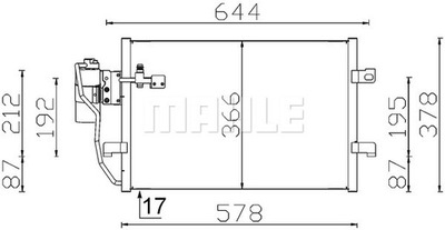 РАДИАТОР КОНДИЦИОНЕРА - КОНДЕНСАТОР, BEHR MAHLE AC 351 000S