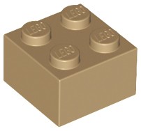 LEGO 3003 Klocek Brick 2x2 Dark Tan 4 szt. NOWY