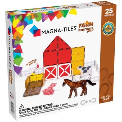 Magna Tiles: 25 el. Klocki magnetyczne Farma Farm
