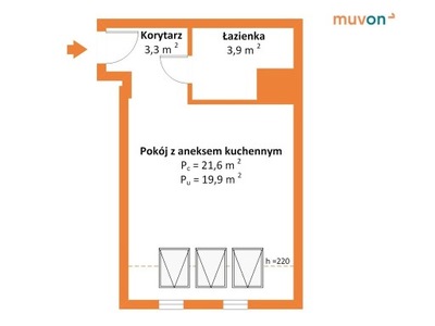 Mieszkanie, Szczecin, 27 m²