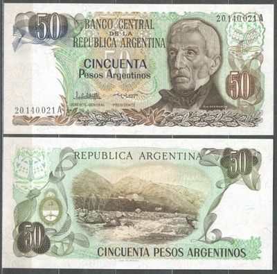 Argentyna - P-314 - 50 pesos - 1985 r - seria 20.A