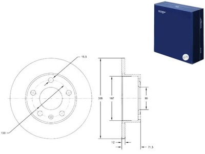 ГАЛЬМІВНІ ДИСКИ ГАЛЬМІВНІ 2 ШТУКИ. RENAULT MASTER III 10- ЗАД TOMEX BRAKES