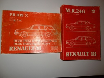 RENAULT 18, KATALOG CZESCI, KATALOG WARSZTATOWY Y DOS KATALOGI RTA.  