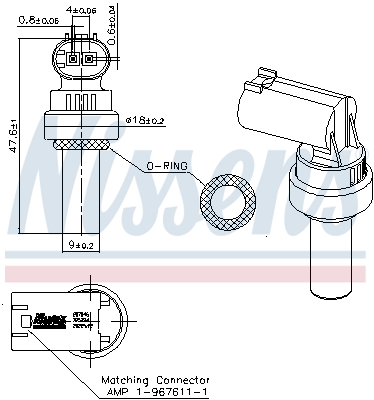 NISSENS 207046 SENSOR TEMPERATURA DE LÍQUIDO CHLODZAC  