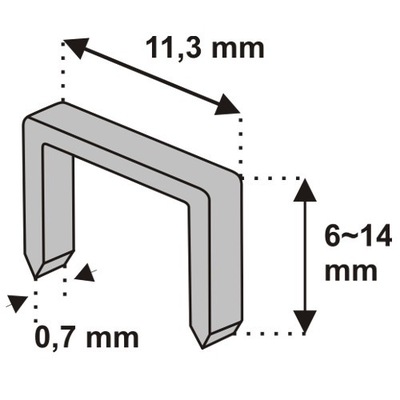 Zszywki 6Mm 1000Szt. Grub.0,7 Wz.D53