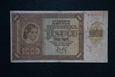 Banknot Chorwacja 1000 Kun 1941 rok !!!
