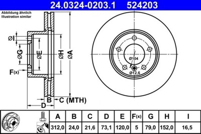 2X DISCO DE FRENADO BMW PARTE DELANTERA 1/2/3/4/X1 05- POWER DISC 24.0324-0203.1  