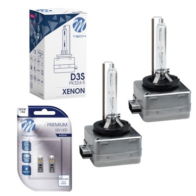 XENON D3S 5000K PALNIK + W5W OSRAM LED M-TECH