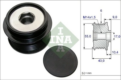 EMBRAGUE ALTERNADOR INA 535 0208 10  