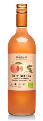 KOMBUCHA O SMAKU BRZOSKWINI I KWIATU POMARAŃCZY BIO 750 ml - DELIKATNA (ZAK