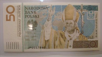 BANKNOT 50 złotych 2006 JAN PAWEŁ II - UNC- brak blistra