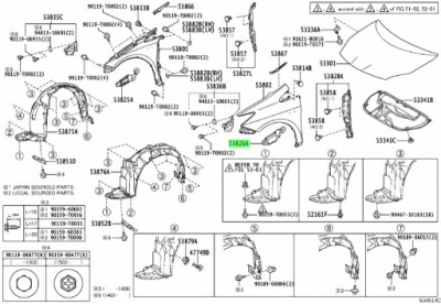 Toyota prius 2010-левая воздуховод воздуха nowa 53826-47010 фото №1