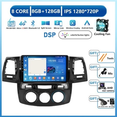 НАВИГАЦИЯ GPS ANDROID WIRELESS CARPLAY К TOYOTA FORTUNER HILUX 2005-2014 фото