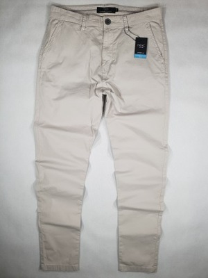 NEXT jasne szare spodnie chino slim 32/34 84cm