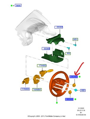 Переключатель w руля левый ford fiesta mk7 фото №1