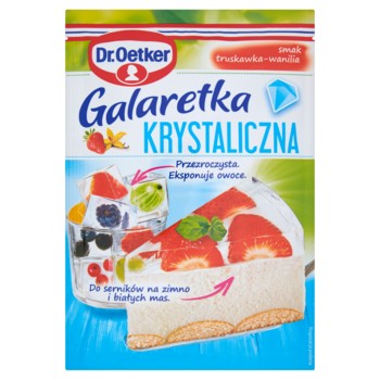 DR OETKER Galaretka KRYSTALICZNA smak TRUSKAWKA - WANILIA 77 g