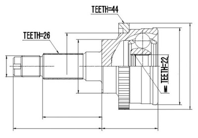 Шарнир наружный kia sephia 96- kia shuma i 98- фото №1