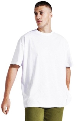 BoohooMAN t-shirt męski oversize biały XS