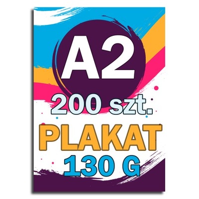 DRUK PLAKAT A2 200 szt. Papier Kreda 130g