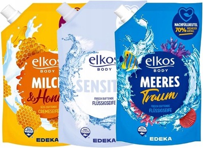 Elkos Body mydło w płynie zestaw mix 3 x 750ml DE