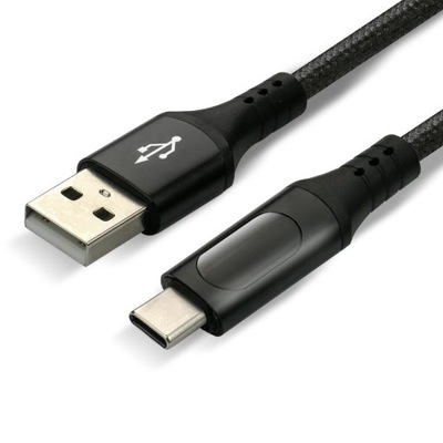 Kabel przewód szybkiego ładowania USB - USB-C LCD everActive 1m 3A czarny