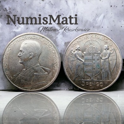 NumisMATI WS560 5 pengo 1939 Budapeszt, srebro