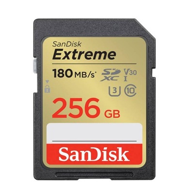 KARTA PAMIĘCI SANDISK EXTREME SDXC 256 GB 180/130 MB/S UHS-I U3