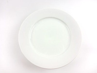 Talerz duży płytki obiadowy, porcelana PRL Lubiana, 24 cm