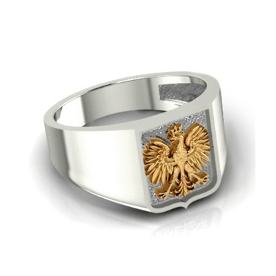 SYGNET Z ORŁEM PATRIOTYCZNY SREBRO 925 ZŁOTY ORZEŁ