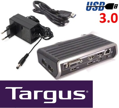 Dok TARGUS DOCK120EUZ 2K + zasilacz + USB 3.0