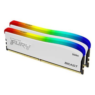 Pamięć RAM DDR4 Fury Beast RGB 16GB(2* 8GB)/3200 CL16 biała