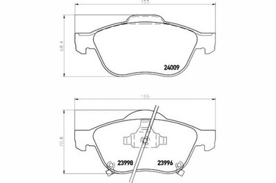 TEXTAR ZAPATAS DE FRENADO TOYOTA PARTE DELANTERA AVENSIS 01-03  