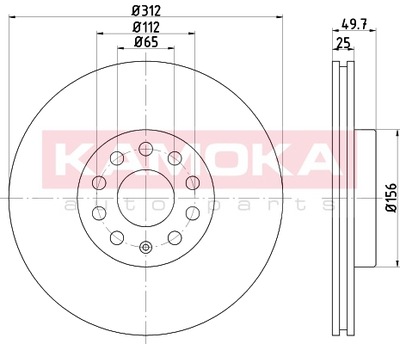 ДИСКИ ТОРМОЗНЫЕ ТОРМОЗНЫЕ ПЕРЕД KAMOKA 1032610